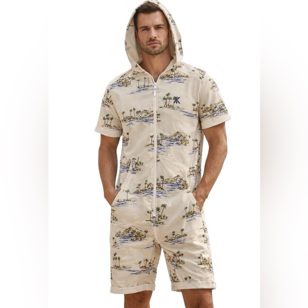 Onepiece onesie vintage Hawaii print shorts Romper